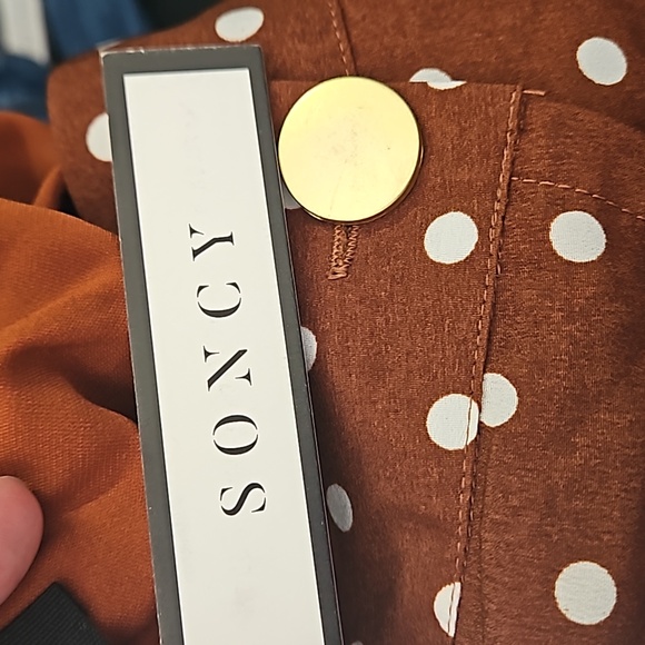 Soncy Polka Dot Wrap Skirt Size 0 (12) Brown & White NWT - Picture 4 of 8